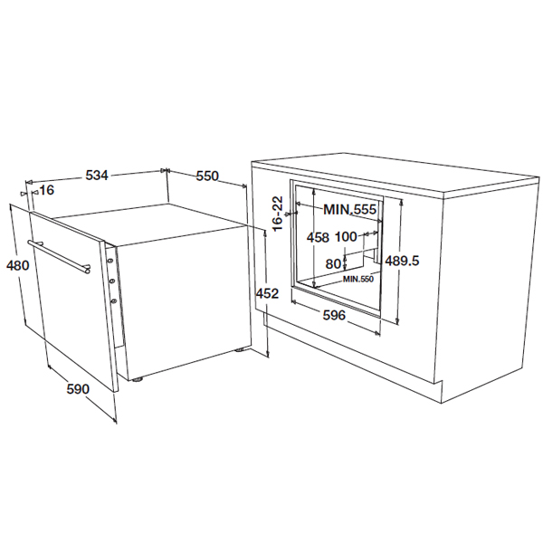 Máy rửa chén bát Hafele HDW-I50A 538.21.2400