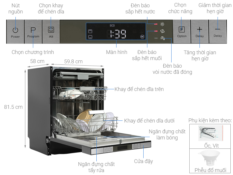 Máy rửa bát Hafele HDW-SI60AB 538.21.3202