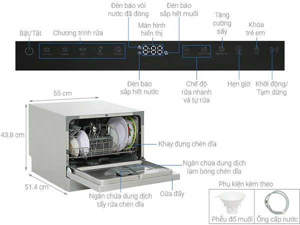 Máy rửa chén bát để bàn Hafele HDW-T50B 539.20.6004