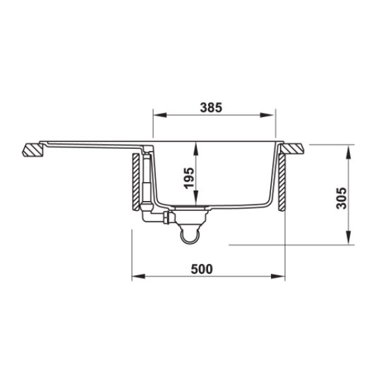 Chậu rửa bát đá Hafele HS20-GKD1S60 570.30.930 màu kem1