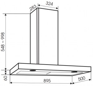 Máy hút mùi áp tường Faster Quatrolux 90SM0