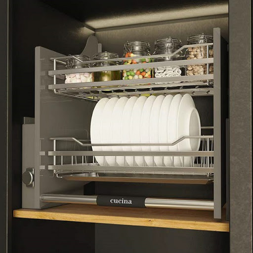 Rổ chén đĩa di động lướt dẹt LENTO Cucina 504.76.014 Inox 3040