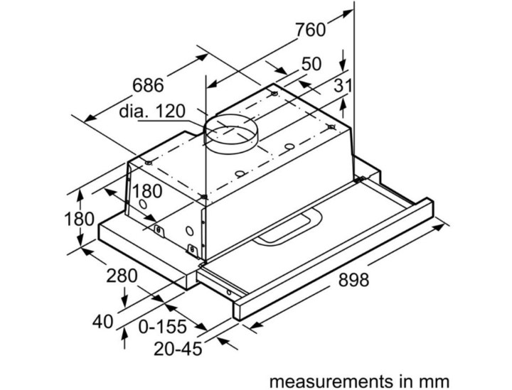 Máy hút khử mùi kính cong Hafele HH-S90A 533.89.0031