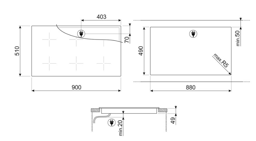 Bếp từ Hafele Smeg SIM693WLDR 535.64.1692