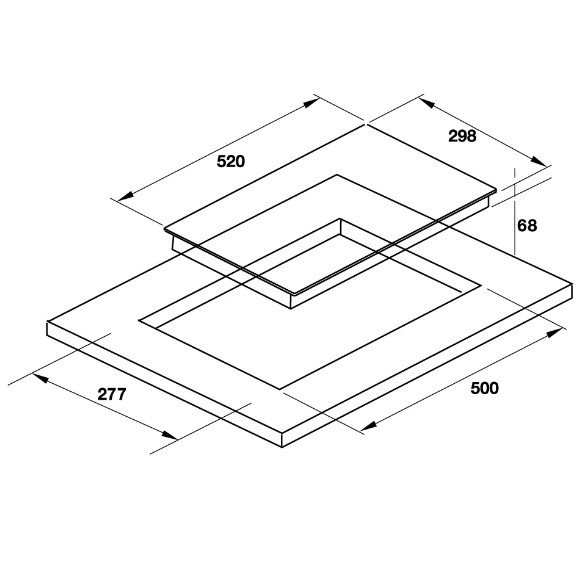 Kích thước Bếp Từ Domino HC-I302D Hafele 536.01.900