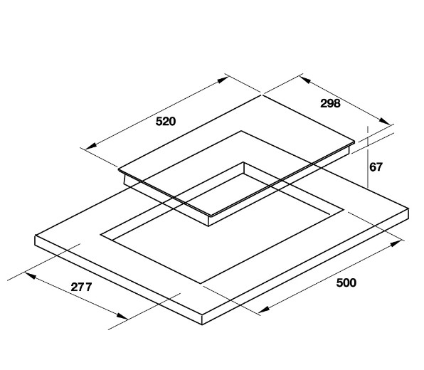 Kích thước Bếp Điện Domino HC-R302D Hafele 536.61.670