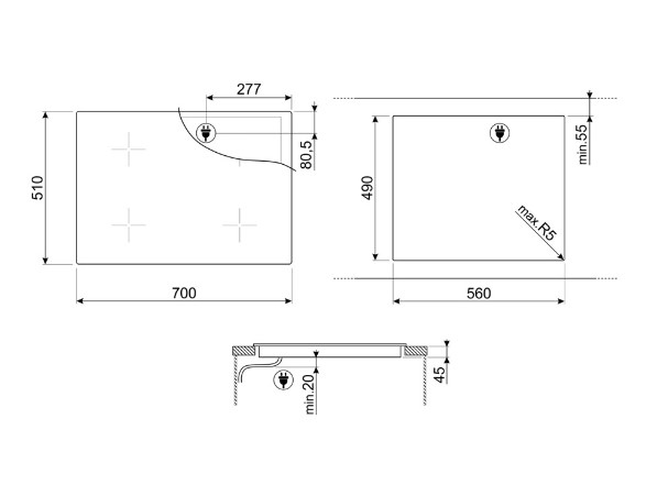 Bếp từ Hafele Smeg SI1M7733B 536.64.0812