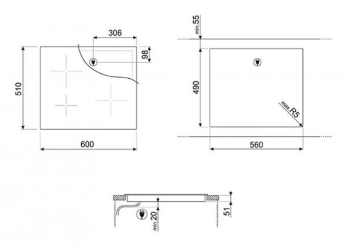 Bếp từ Hafele Smeg SI5632D 536.64.0912