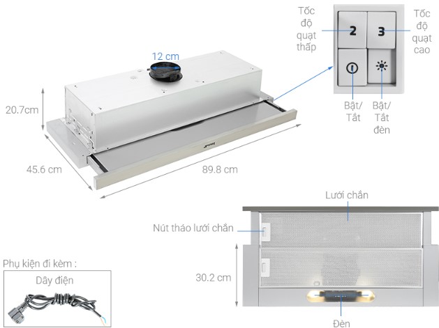 Máy hút mùi âm Hafele Smeg KSET92E 536.84.8722