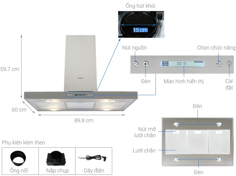 Máy hút mùi đảo Hafele HH-IS90B 539.81.7150