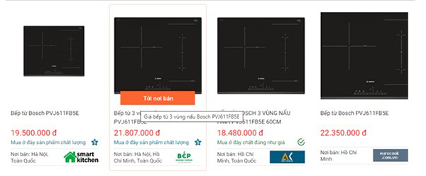 Giá bếp từ Bosch PVJ611FB5E trên websosanh