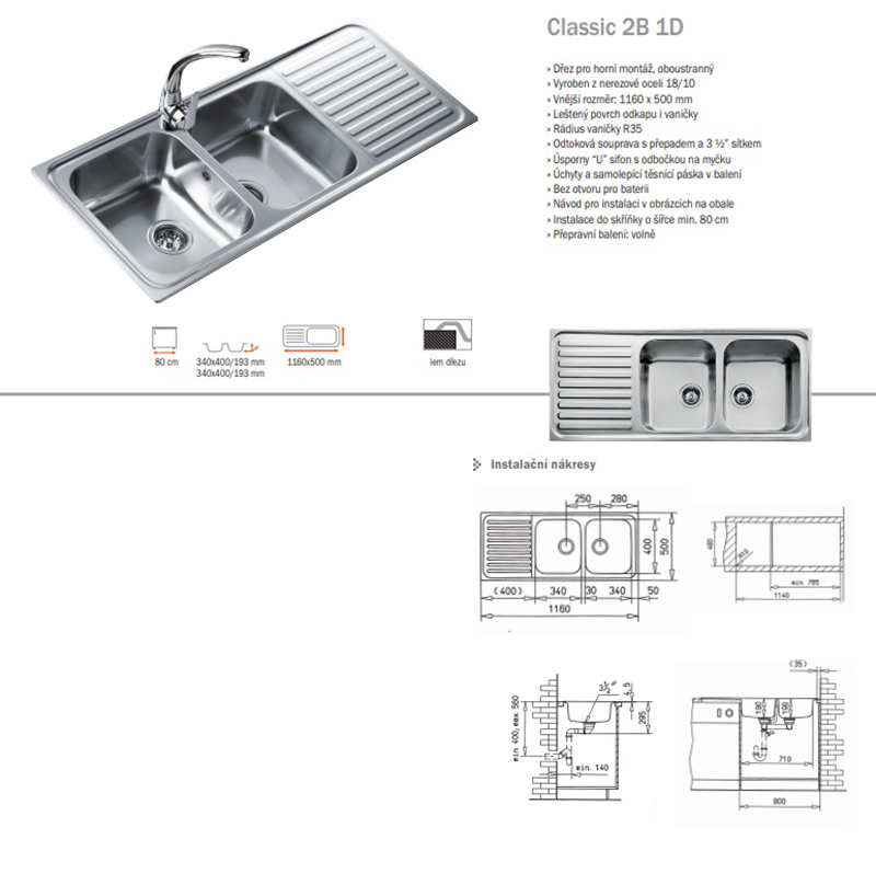 Chậu rửa Teka Classic 2B 1D0