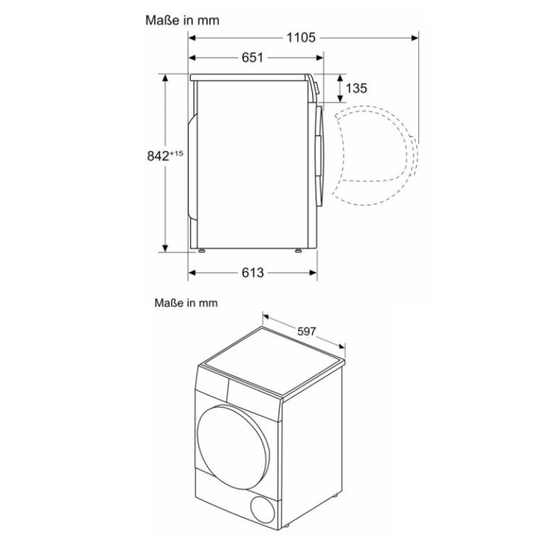 Máy sấy bơm nhiệt Bosch 9kg WQB245B40 Serie 82