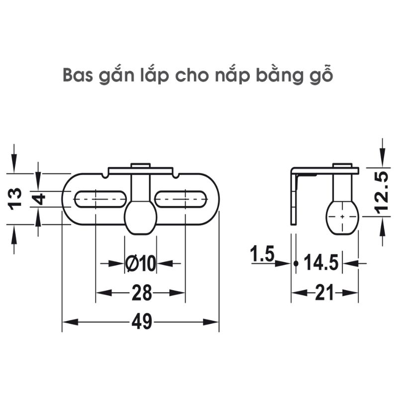 Pittong đẩy cánh tủ 80N Hafele 373.82.9070