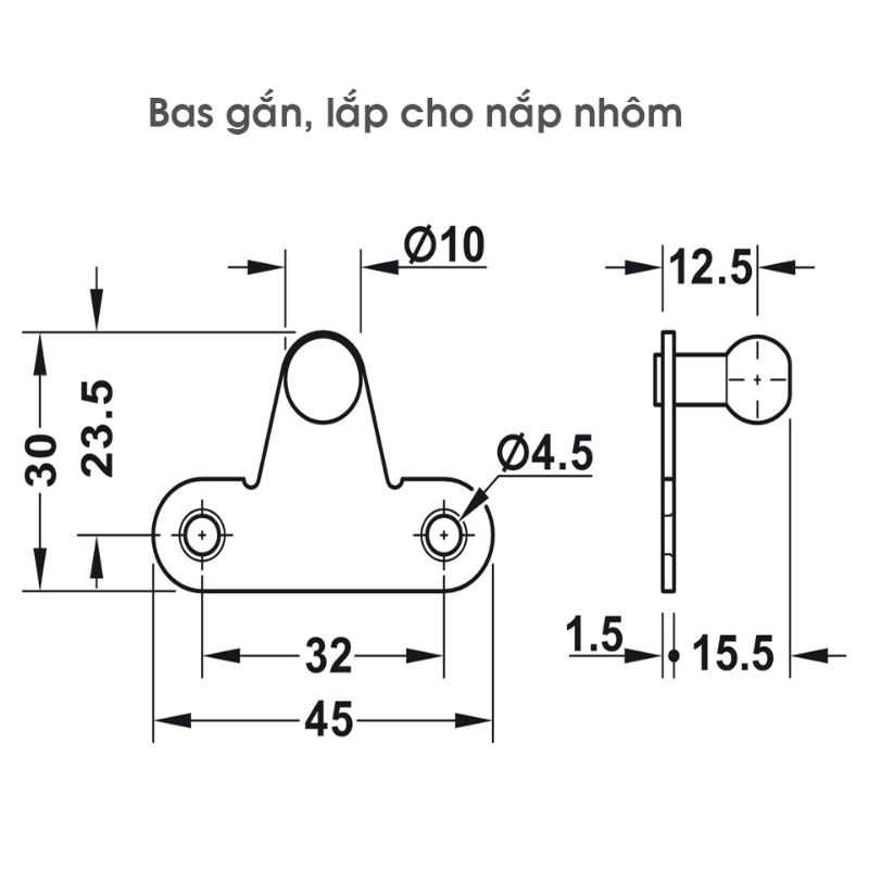 Pittong đẩy cánh tủ 80N Hafele 373.82.9071