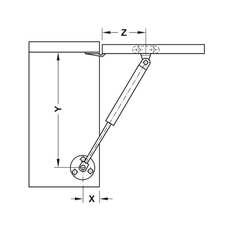 Pittong đẩy cánh tủ 80N Hafele 373.82.9075