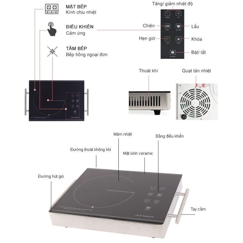 Bếp hồng ngoại đơn Junger ASC-86 di động1