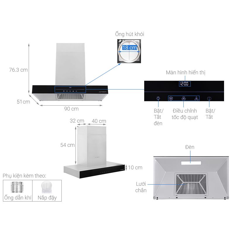 Máy hút mùi âm tủ Junger H-901