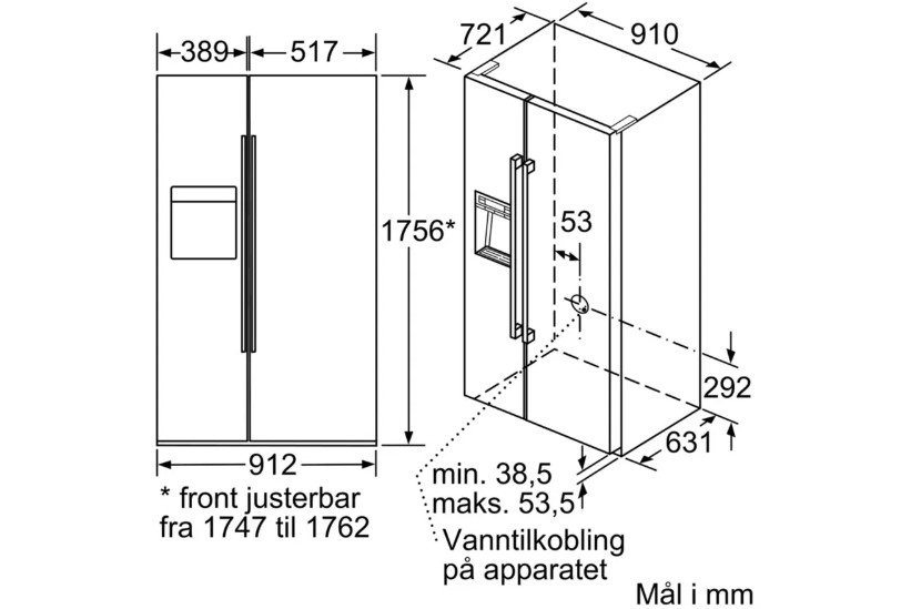 Tủ lạnh Side by Side Bosch KAD92HI314