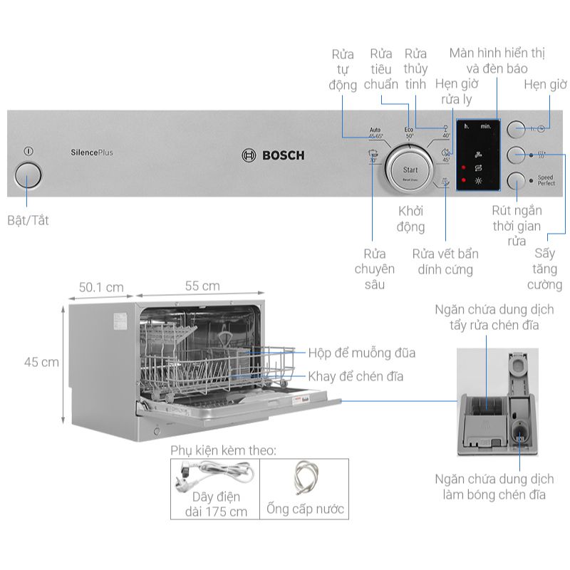 Máy rửa bát mini Bosch SKS62E38EU Serie 41