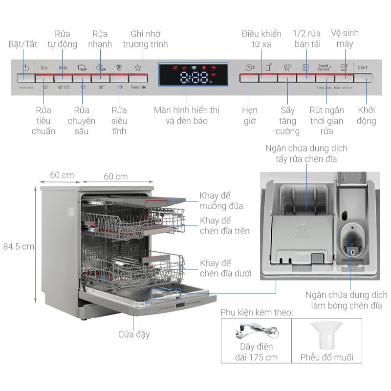 Máy rửa bát độc lập Bosch SMS6ECI11E Serie 62