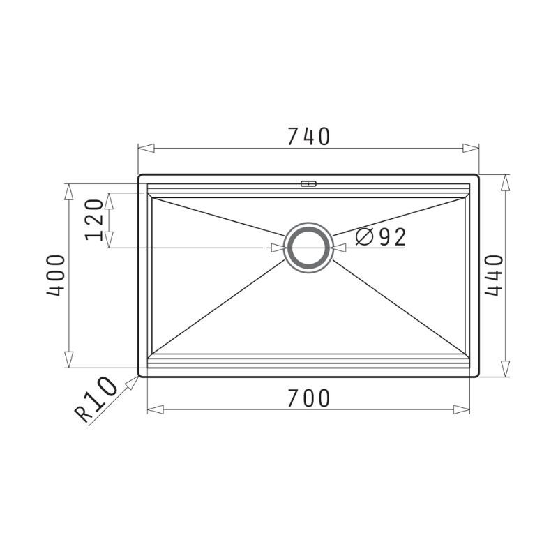 Chậu rửa bát 1 hố Elica Pyramis Zeus 01010619011