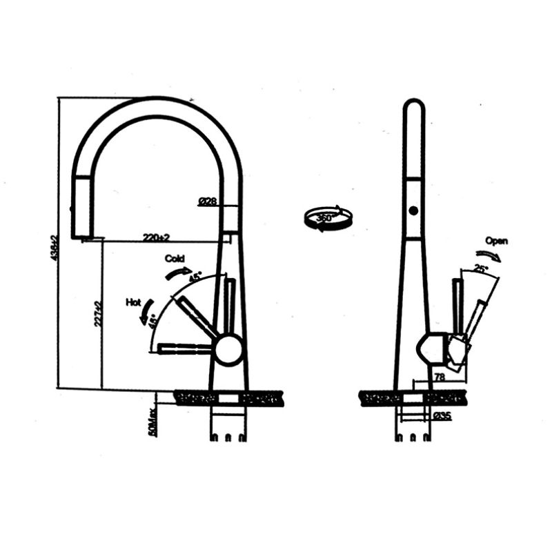 Vòi rửa bát Fagor T2145A-SS1