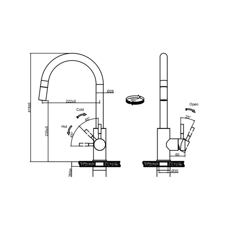 Vòi rửa bát Inox Fagor T2144-GA0