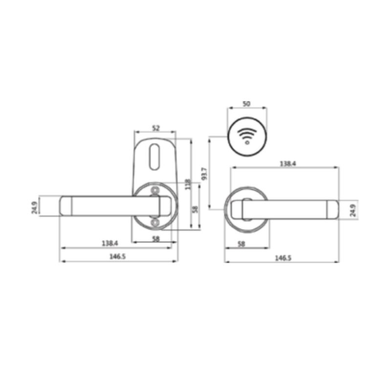 Khóa cửa khách sạn Hyundai HY-HL03 Black0