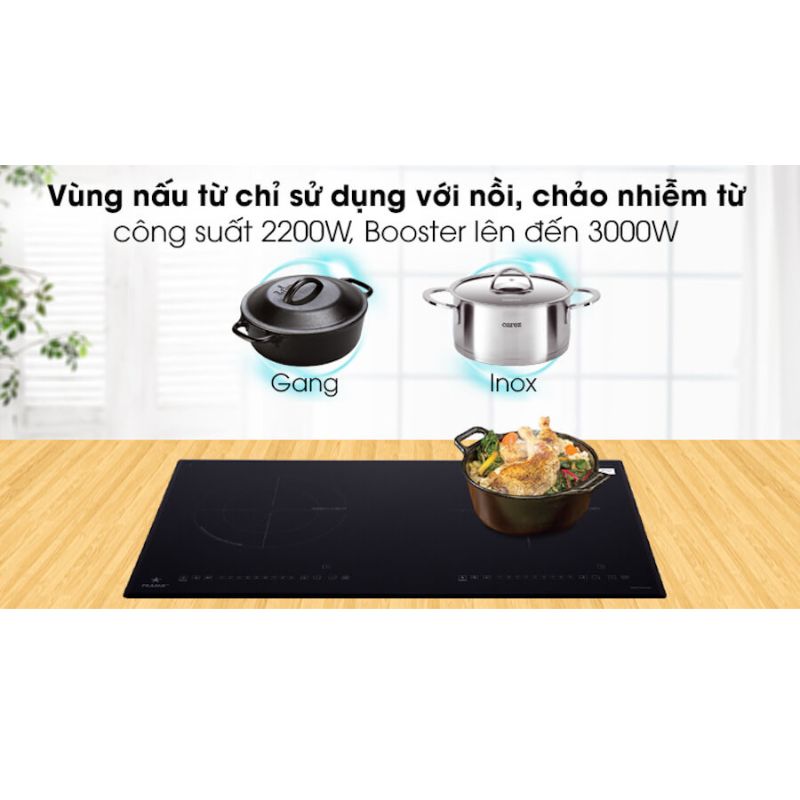 Bếp từ kết hợp hồng ngoại Pramie PRMY-2108 2 vùng nấu lắp âm0