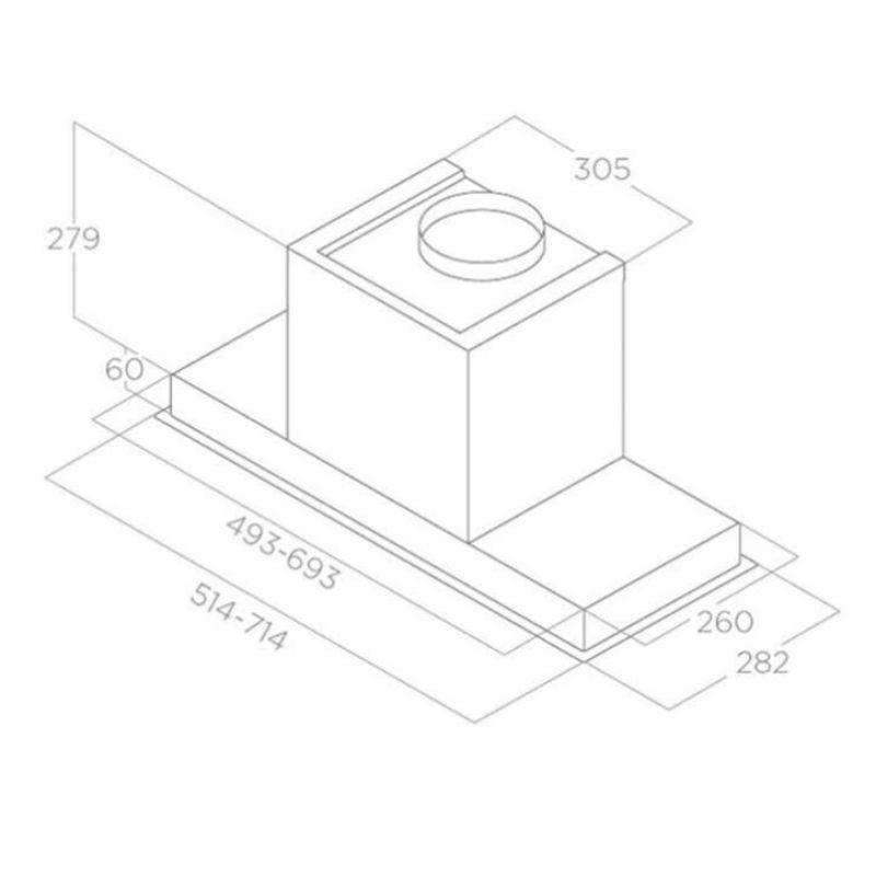 Máy hút mùi âm tủ Elica HIDDEN 2.0 IX/A/60 PRF0092333A3