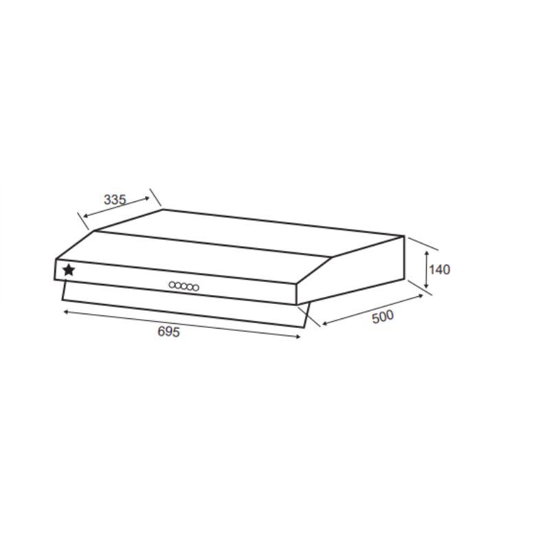 Máy hút mùi âm tủ Pramie CL9S - 700 Pro0