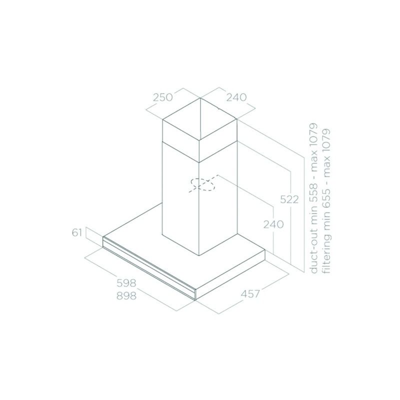 Máy hút mùi áp tường Elica ADÉLE BL MAT/A/60 PRF01673181