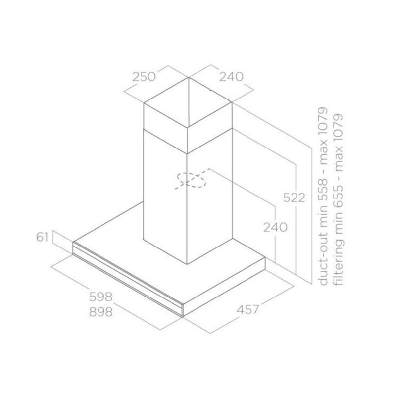 Máy hút mùi áp tường Elica ADÉLE BL MAT/A/90 PRF01673172