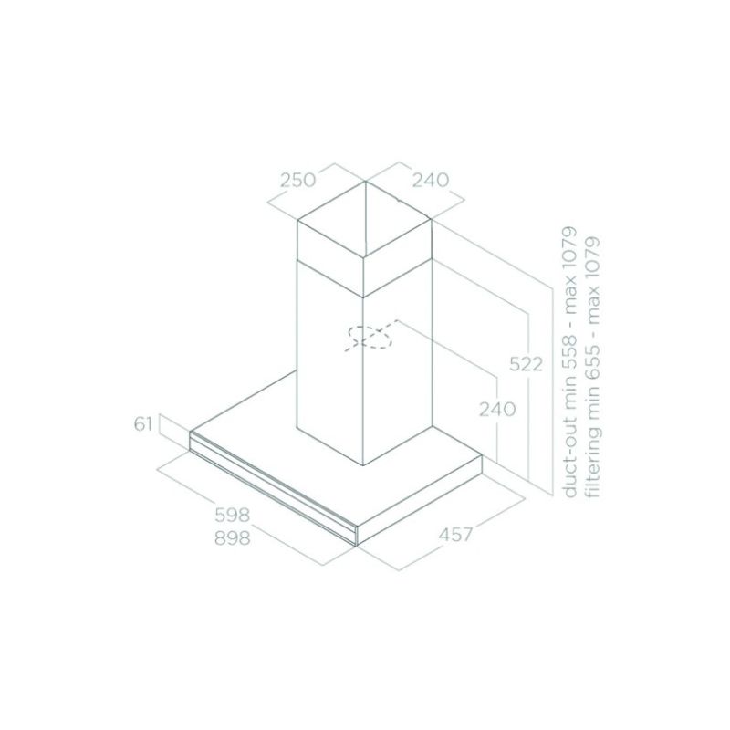 Máy hút mùi áp tường Elica ADÉLE BLIX/A/60 PRF01673142