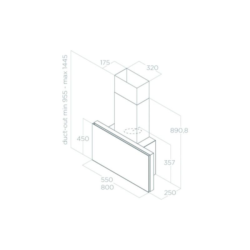 Máy hút mùi áp tường Elica PLAT BL/F/55 PRF01649463