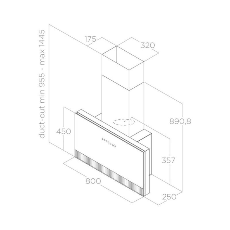 Máy hút mùi áp tường Elica SUPER PLAT BL/F/80 PRF01649804