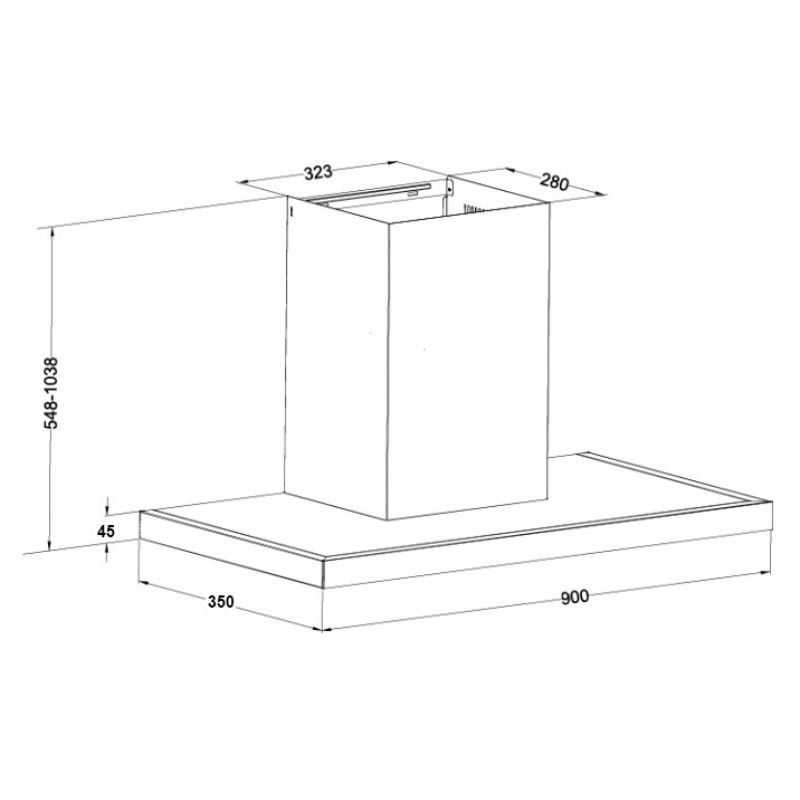 Máy hút mùi áp tường Eurosun EH-90AF794