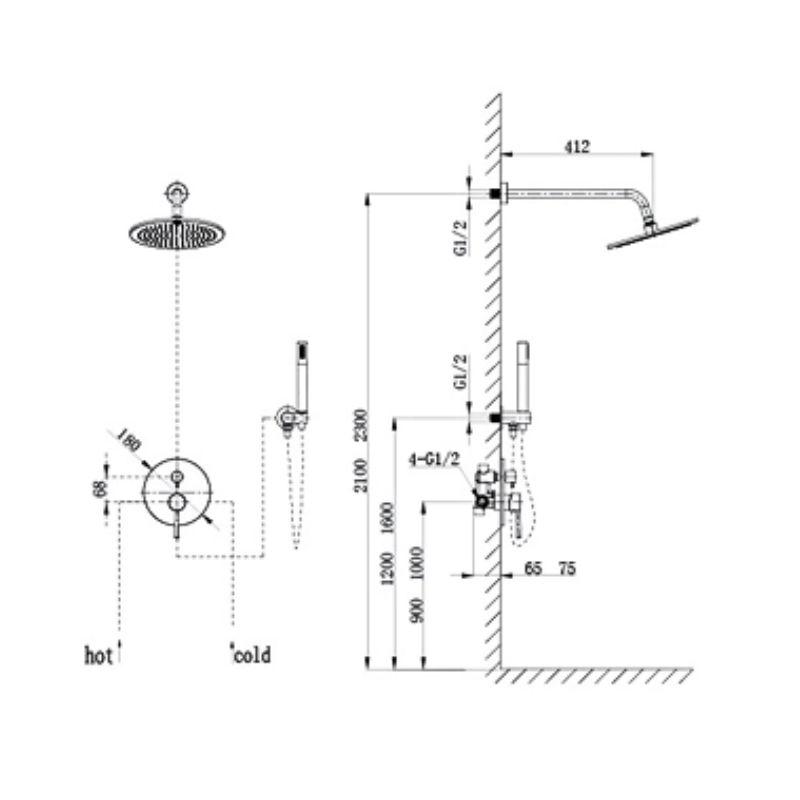 Sen tắm âm tường nóng lạnh Paul Schmitt PA601W0