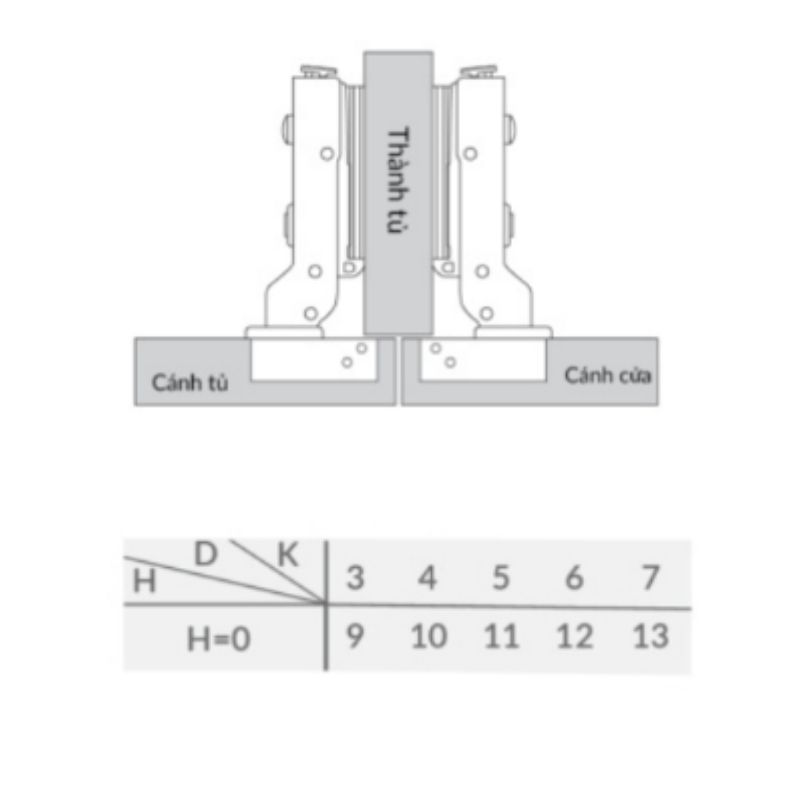 Bản lề cong lắp trùm nửa Capella thép GrandX XC.IR107B0