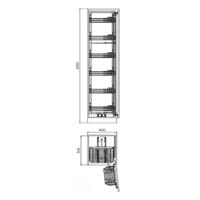 Tủ đồ khô nan dẹt SUS304 cánh mở GrandX XPR.450S0