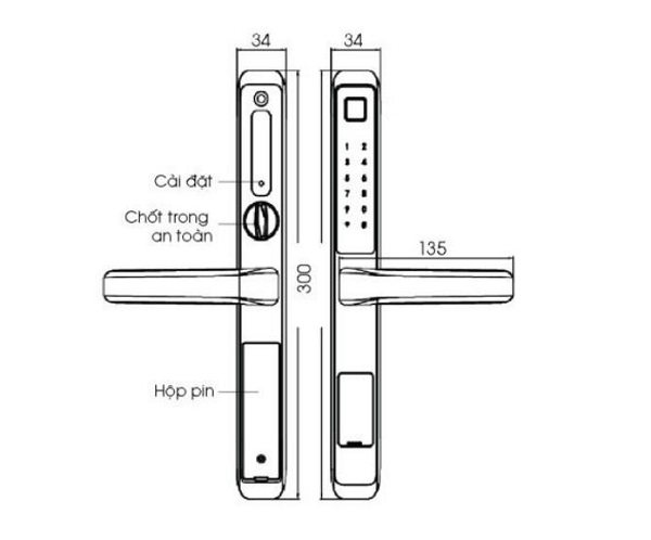 Khóa cửa điện tử chống nước Demax SL506 AG1