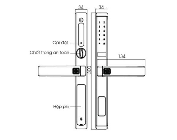 Khóa cửa điện tử chống nước Demax SL588 AG0