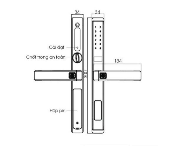 Khóa cửa điện tử chống nước Demax SL688 GS Lux App Wifi0