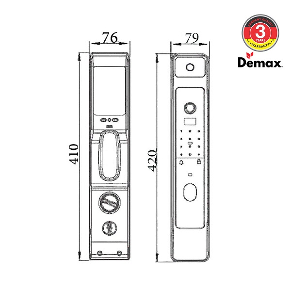 Khóa cửa thông minh nhận diện khuôn mặt FACE-ID Demax SL928 PB0