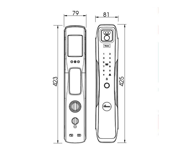 Khóa cửa điện tử nhận diện khuôn mặt Face ID 3D Demax SL930 DG App Wifi0