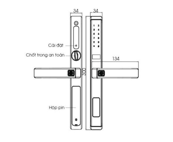 Khóa cửa điện tử chống nước Demax SL588 BL1