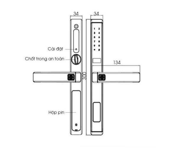 Khóa cửa điện tử chống nước Demax SL588 GS Lux1