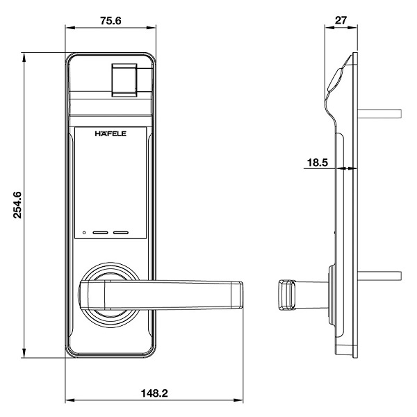 Khóa điện tử Hafele EL7700-TCS 912.05.5830