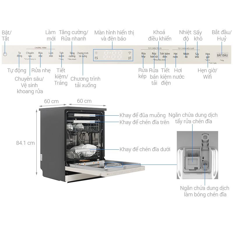 Máy rửa bát độc lập LG LDT14BGA3 ANBPEVN2